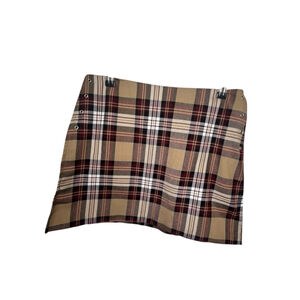 Powder Blu Vintage Y2K Plaid Mini Skirt With Zip Back And Details On Sides